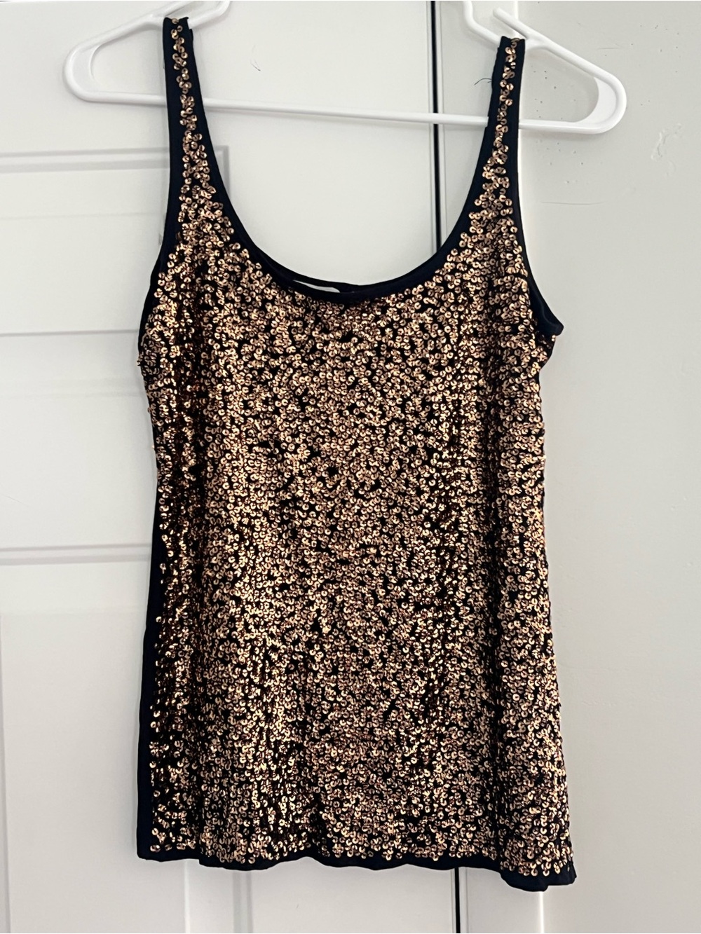 Charlotte Russe Black Tank with Gold Sequins